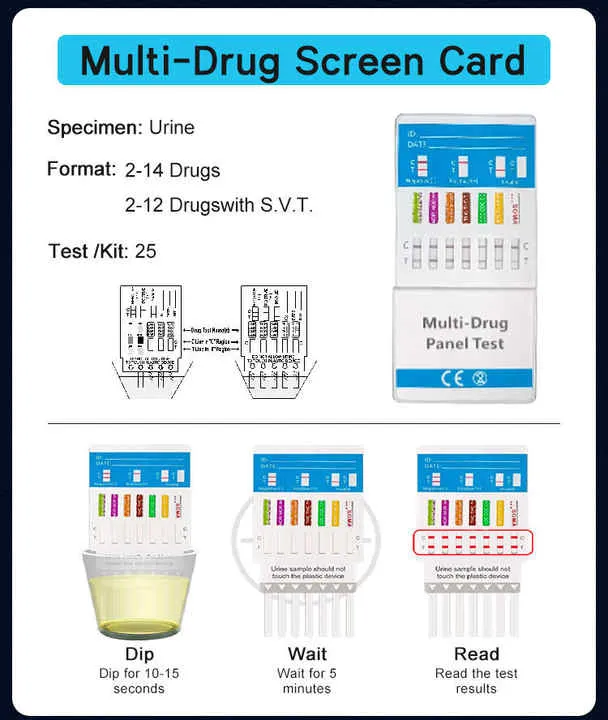 اختبار فحص متعدد الأدوية لمرافق إعادة التأهيل/مركز التعافي Multi-drug screening test for rehabilitation facilities/recovery centers