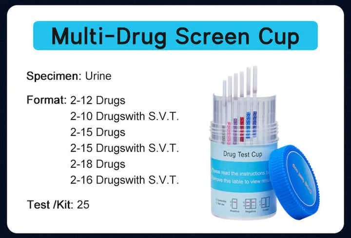 اختبار فحص متعدد الأدوية لمرافق إعادة التأهيل/مركز التعافي Multi-drug screening test for rehabilitation facilities/recovery centers
