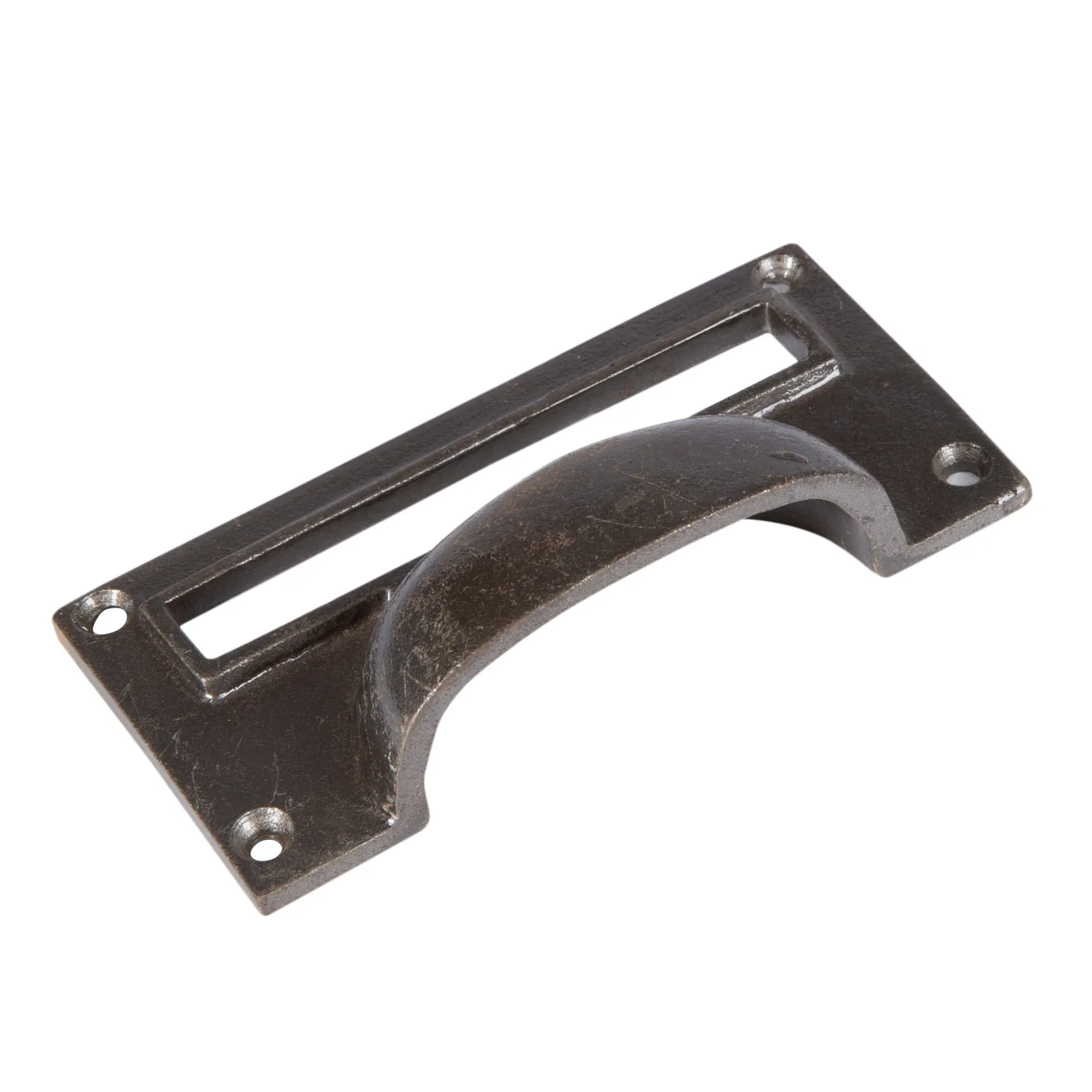 100mm x 50mm Filing Cabinet Cup Handle with Card Frame - By Hammer & Tongs
