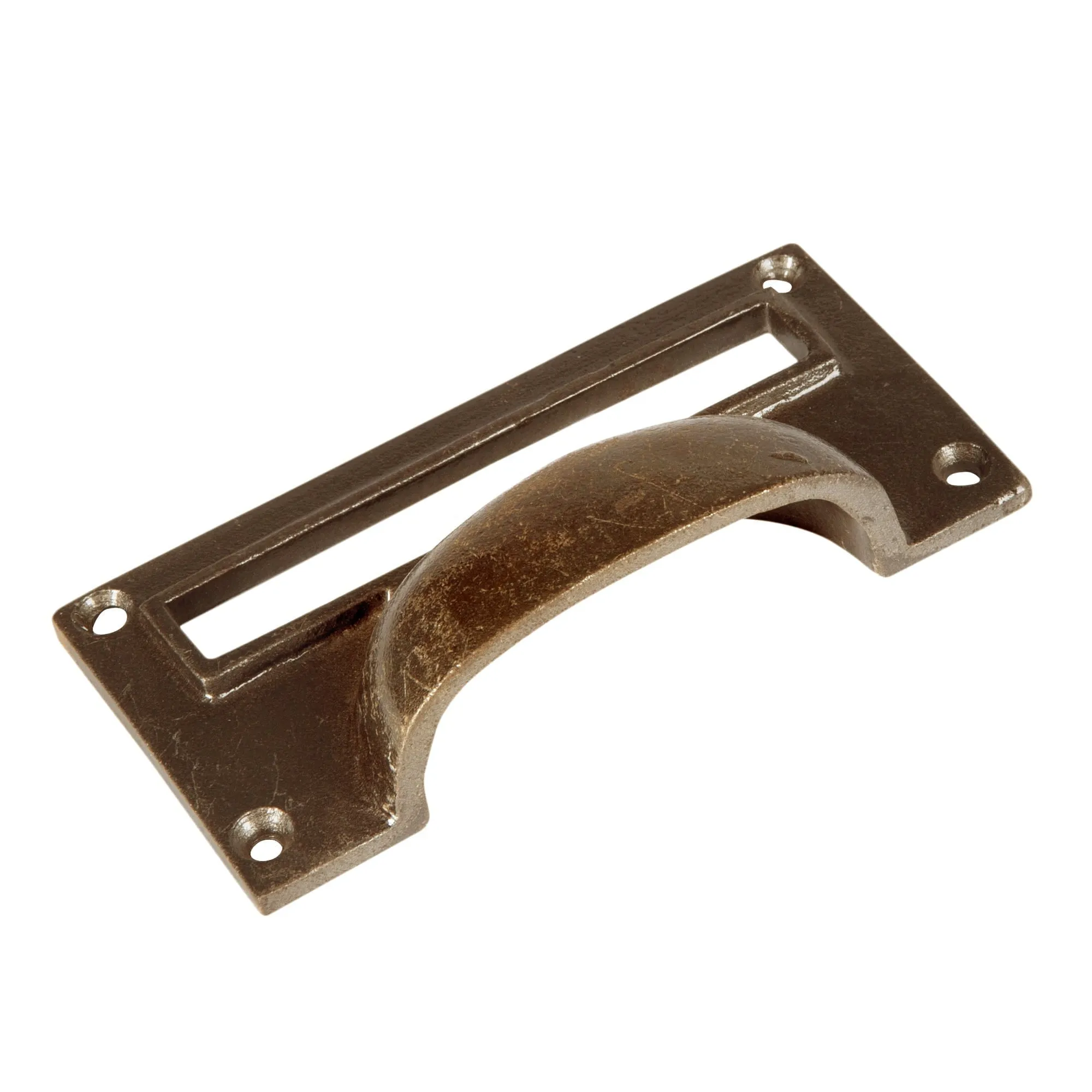 100mm x 50mm Filing Cabinet Cup Handle with Card Frame - By Hammer & Tongs