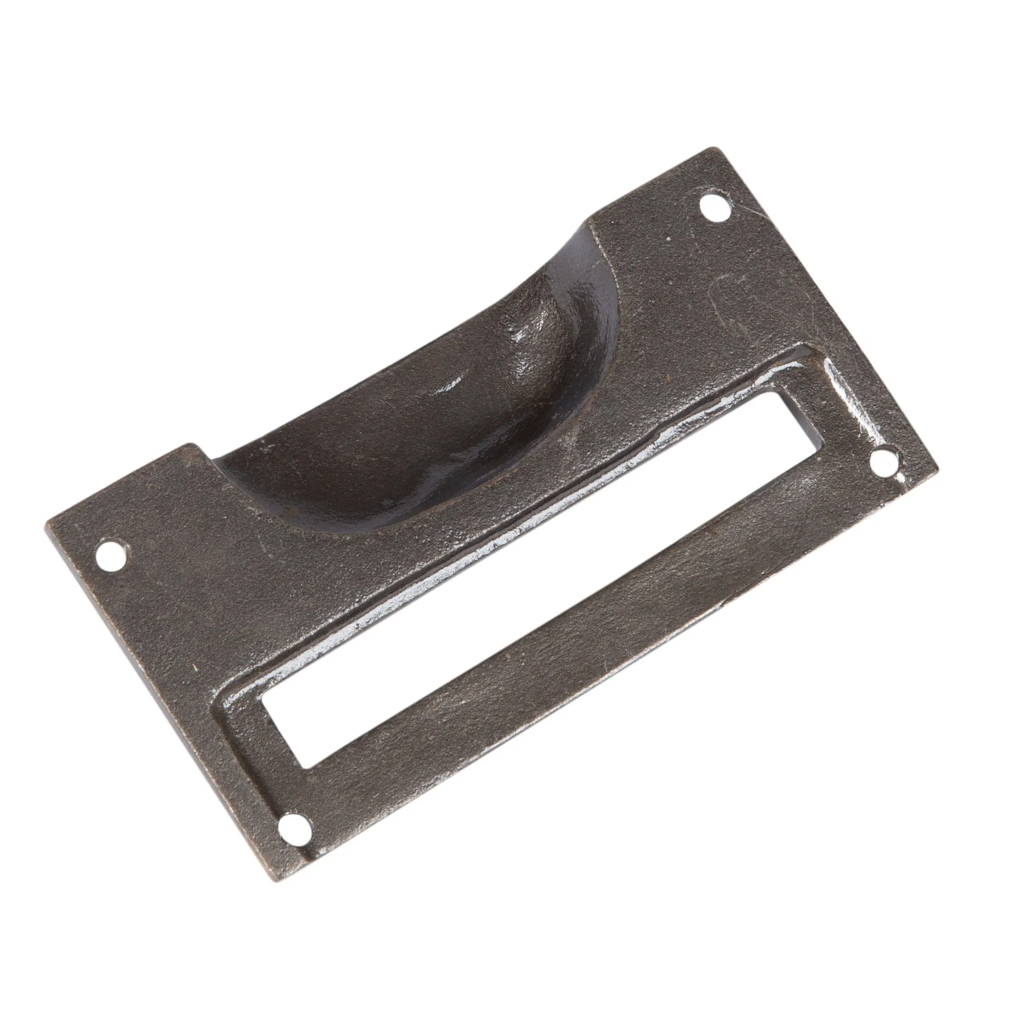 100mm x 50mm Filing Cabinet Cup Handle with Card Frame - By Hammer & Tongs