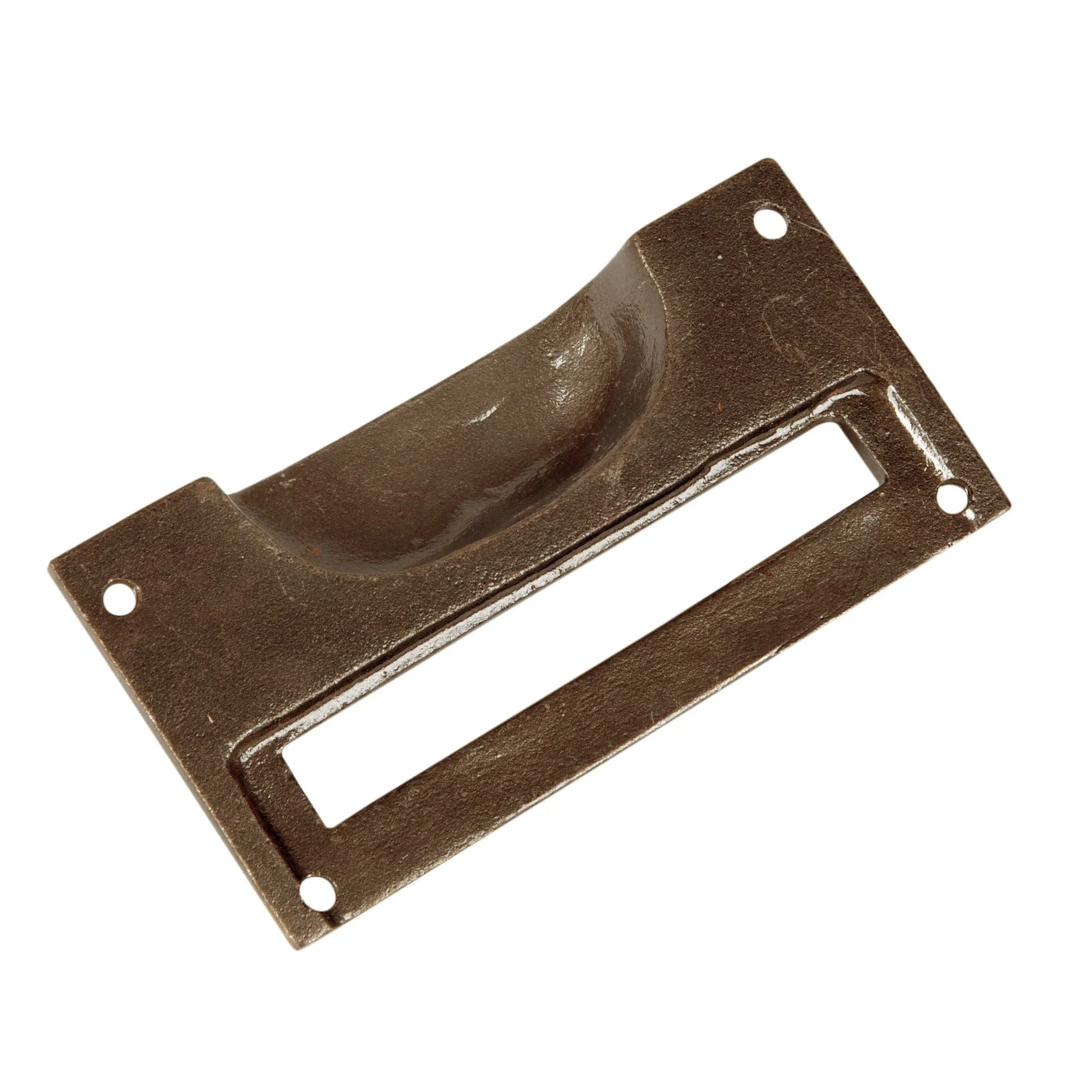 100mm x 50mm Filing Cabinet Cup Handle with Card Frame - By Hammer & Tongs