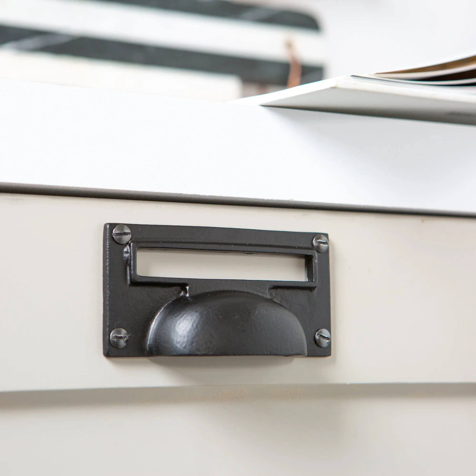 100mm x 50mm Filing Cabinet Cup Handle with Card Frame - By Hammer & Tongs