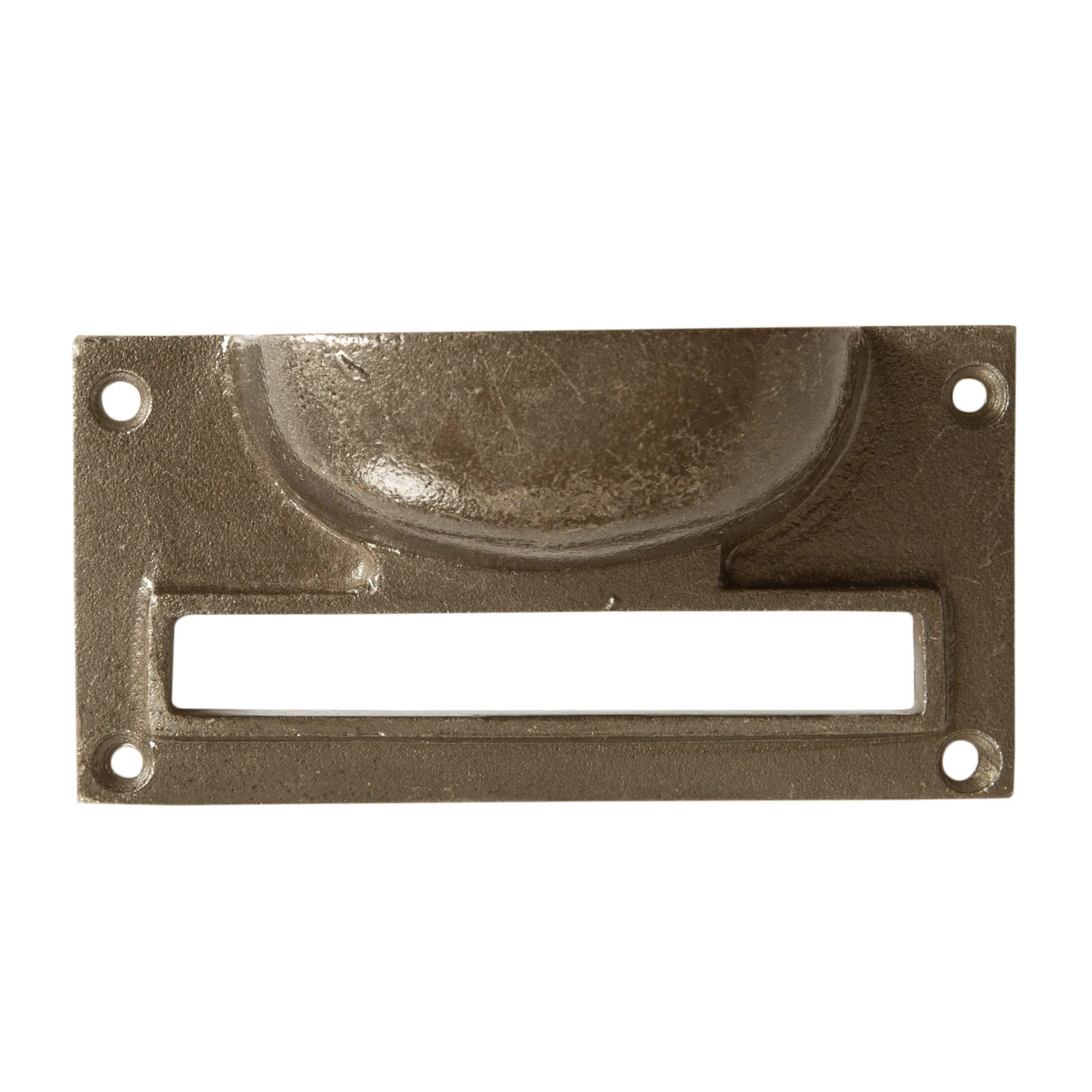 100mm x 50mm Filing Cabinet Cup Handle with Card Frame - By Hammer & Tongs