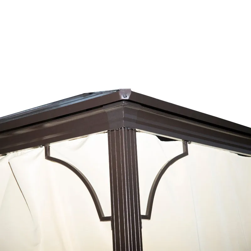 10x10 ft Hard Top Waterproof Gazebo with Mosquito Net