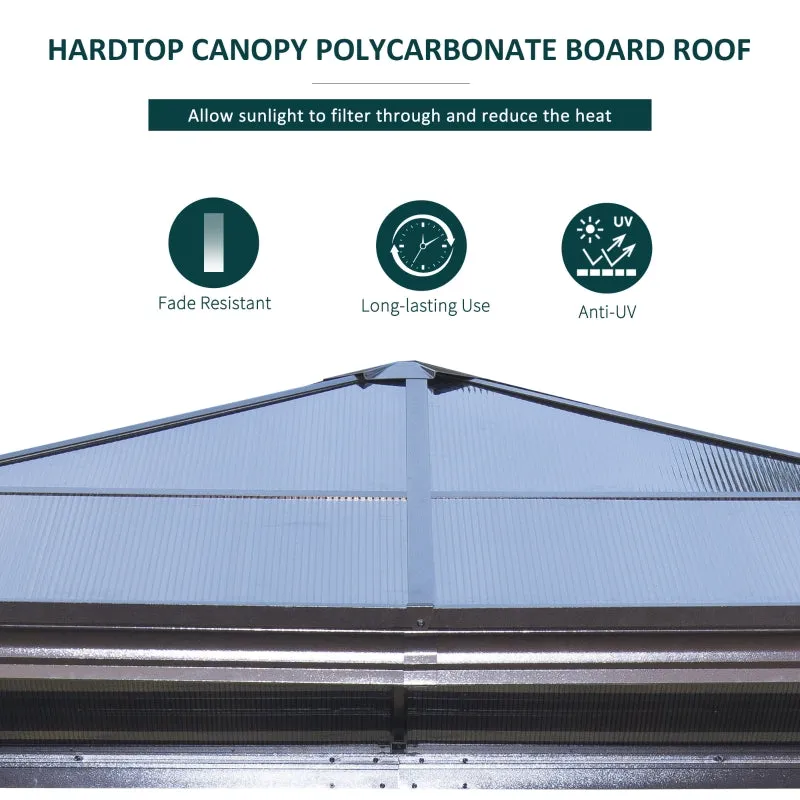 10x10 ft Hard Top Waterproof Gazebo with Mosquito Net