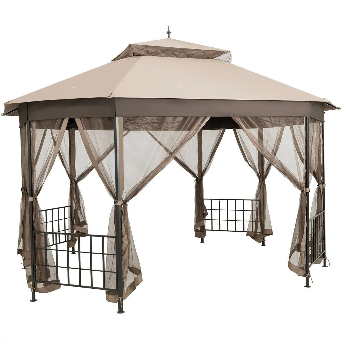 10x12 ft. Octagonal Patio Gazebo - Brown