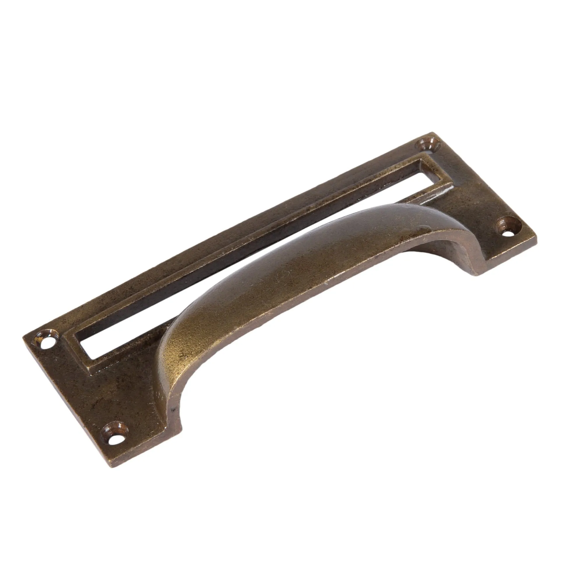 130mm x 50mm Filing Cabinet Cup Handle with Card Frame - By Hammer & Tongs