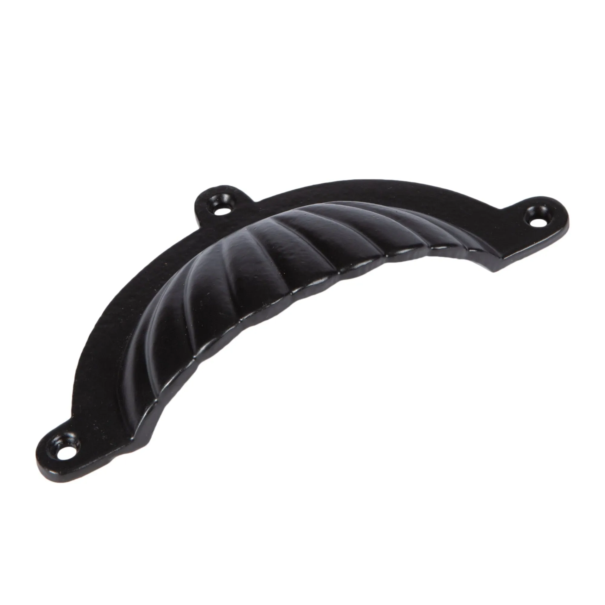 130mm x 60mm Fluted Cabinet Cup Handle - By Hammer & Tongs