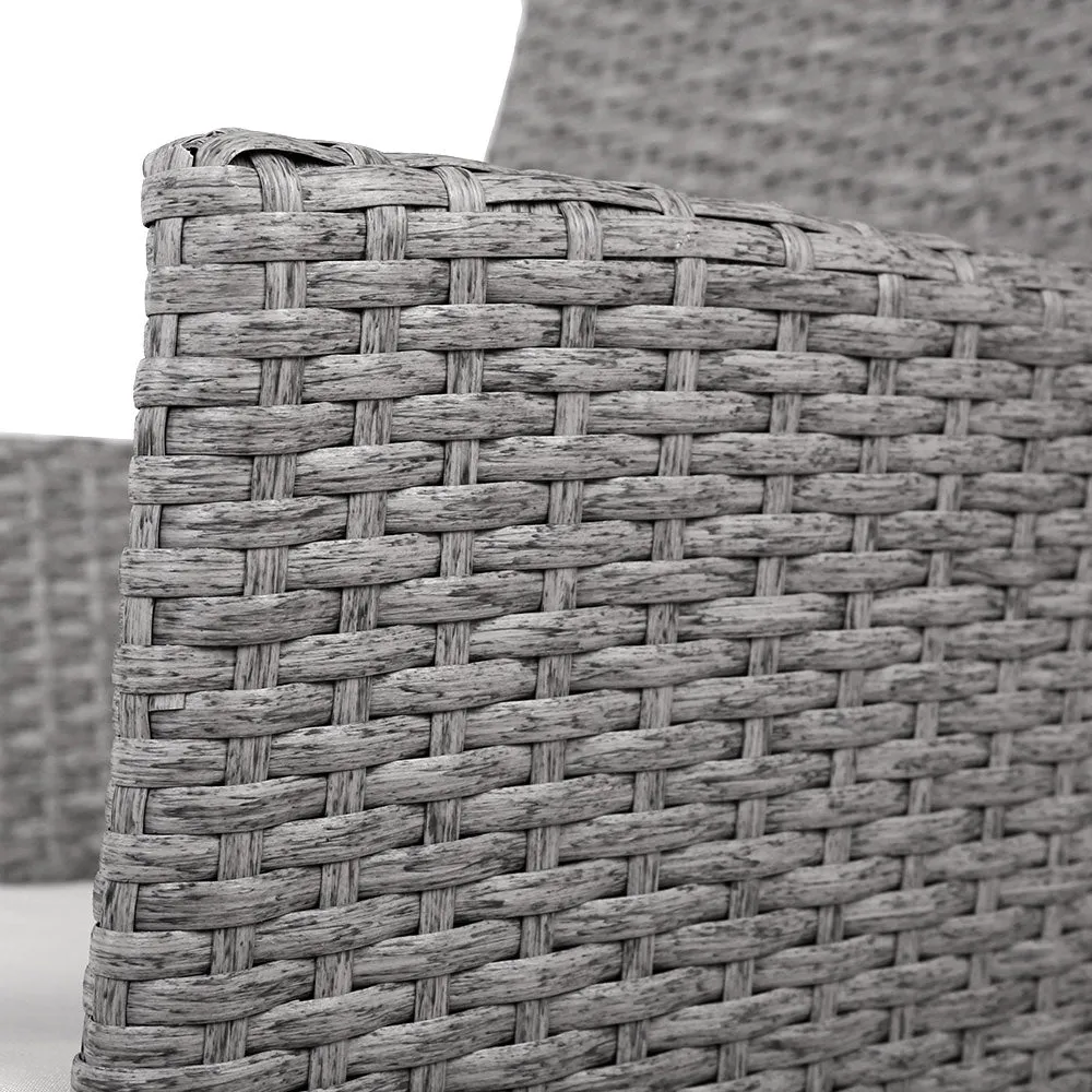 3 Piece Grey Outdoor Chair And Table Furniture Set