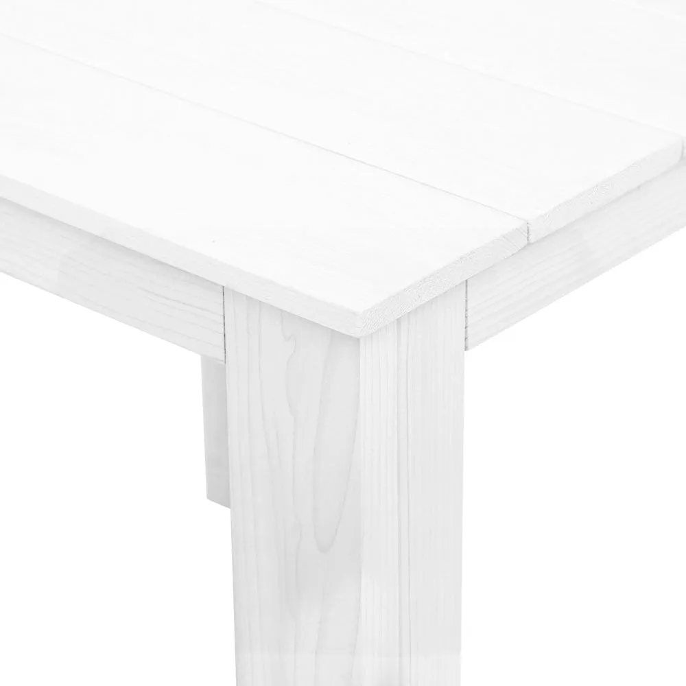 3 Piece Outdoor White Beach Chair Set