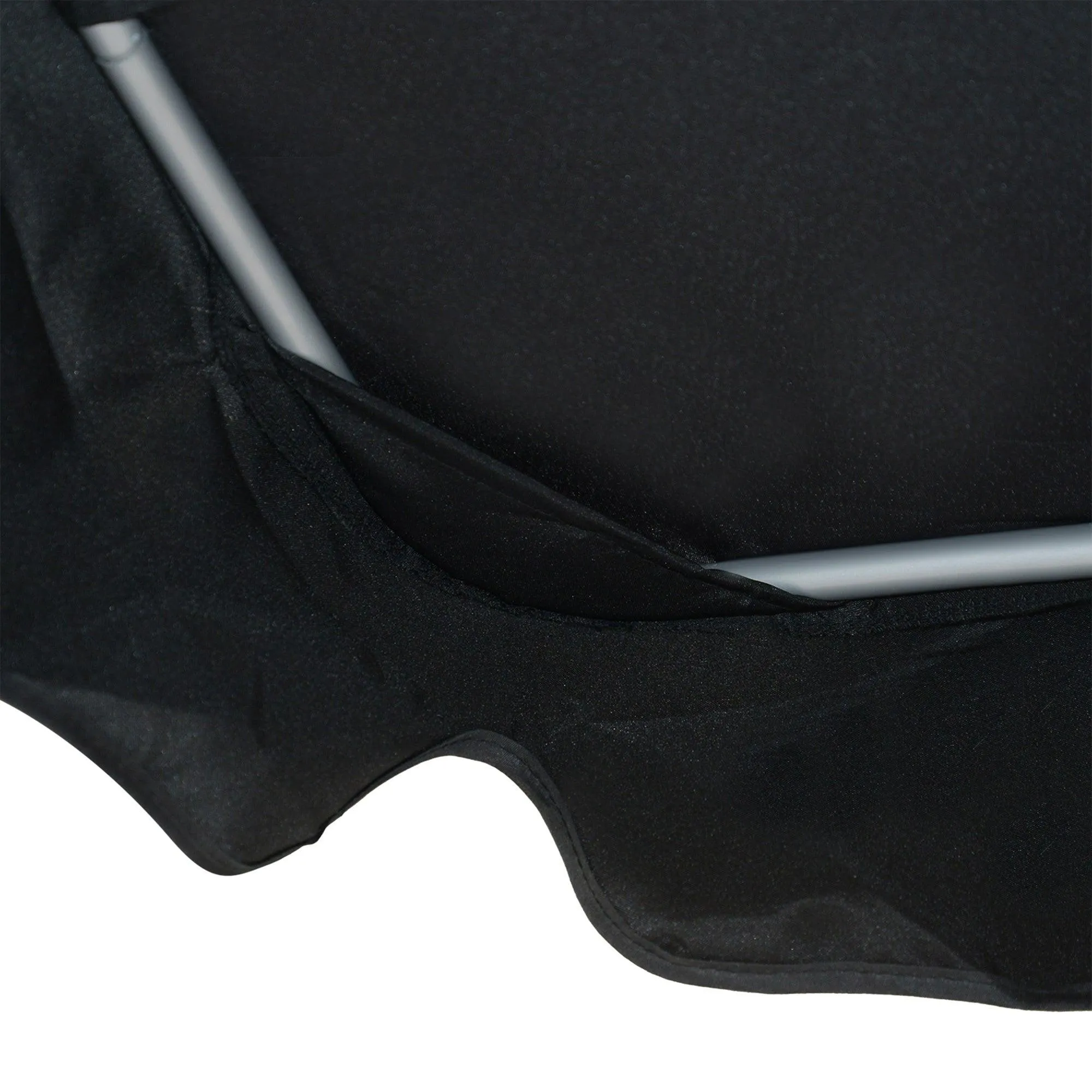 3-Seat Patio Swing Chair, Adjustable Canopy, Steel Frame, Black