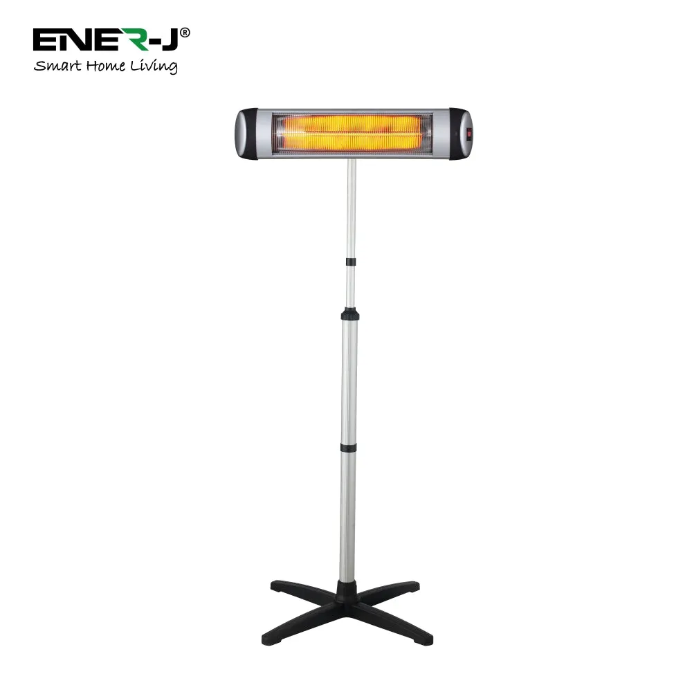 3000W IP34 Infrared Patio Heater - Wall Mounted Electric Heater With Quartz Tube, 3 Heat Settings, LED Display