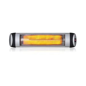 3000W IP34 Infrared Patio Heater - Wall Mounted Electric Heater With Quartz Tube, 3 Heat Settings, LED Display