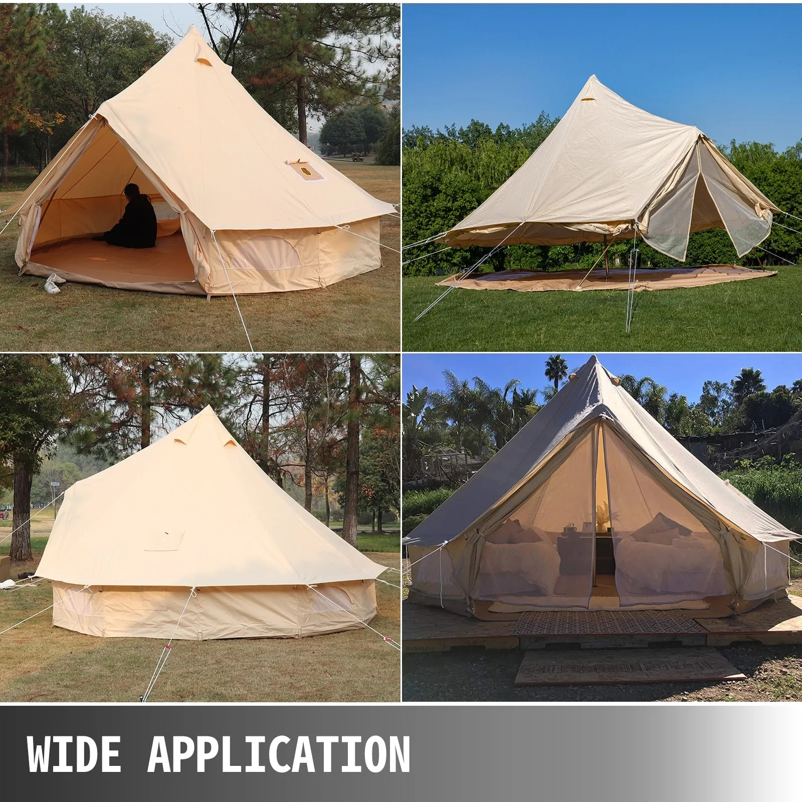 4-12 Person Waterproof Canvas Camping Bell Tent