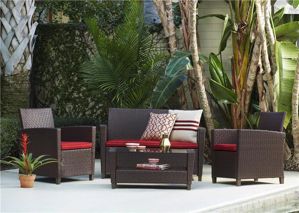 4 Piece Malmo Resin Wicker Conversation Set