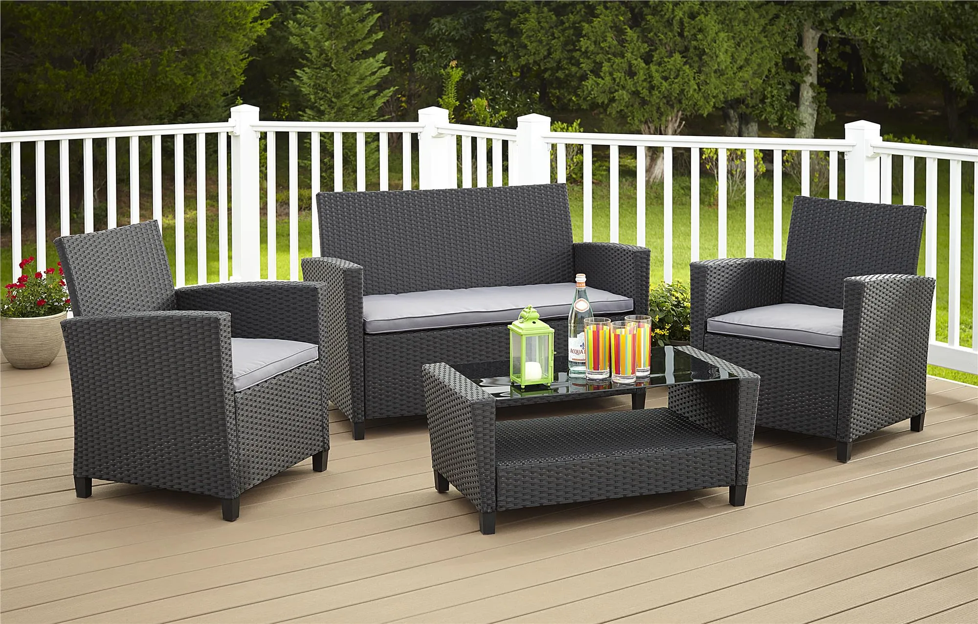 4 Piece Malmo Resin Wicker Conversation Set