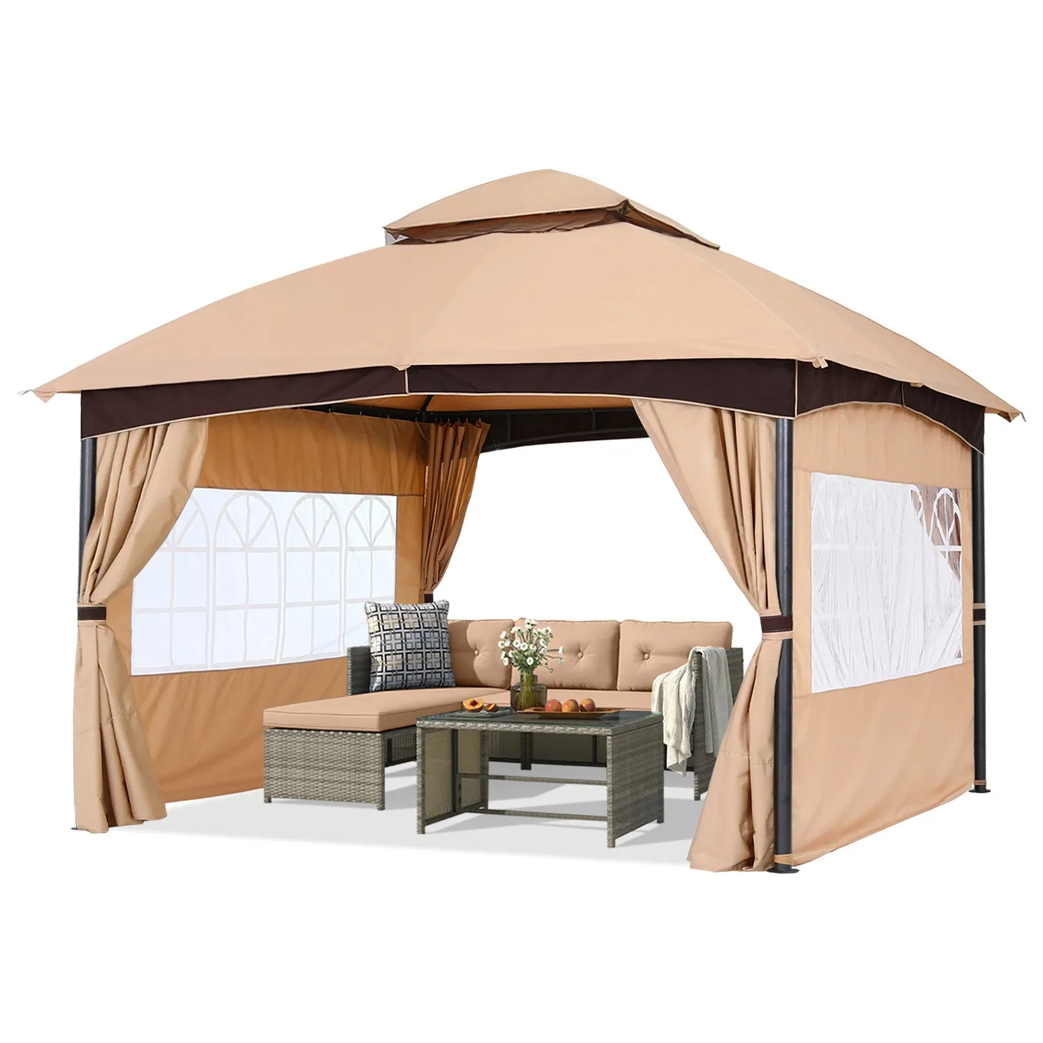 ABCCANOPY Patio Gazebos with Window Curtains for Outdoor Party Wedding
