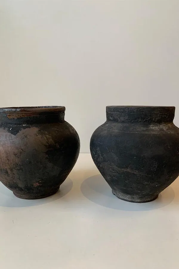 Antique Black Clay Vessel
