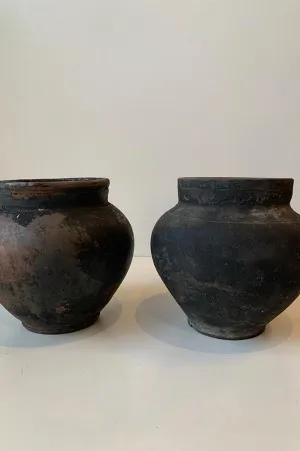 Antique Black Clay Vessel