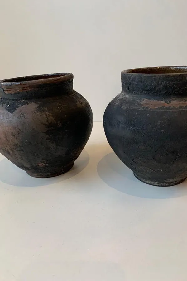 Antique Black Clay Vessel