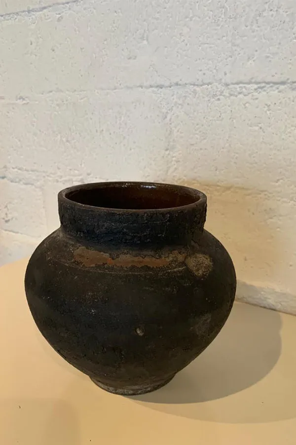 Antique Black Clay Vessel