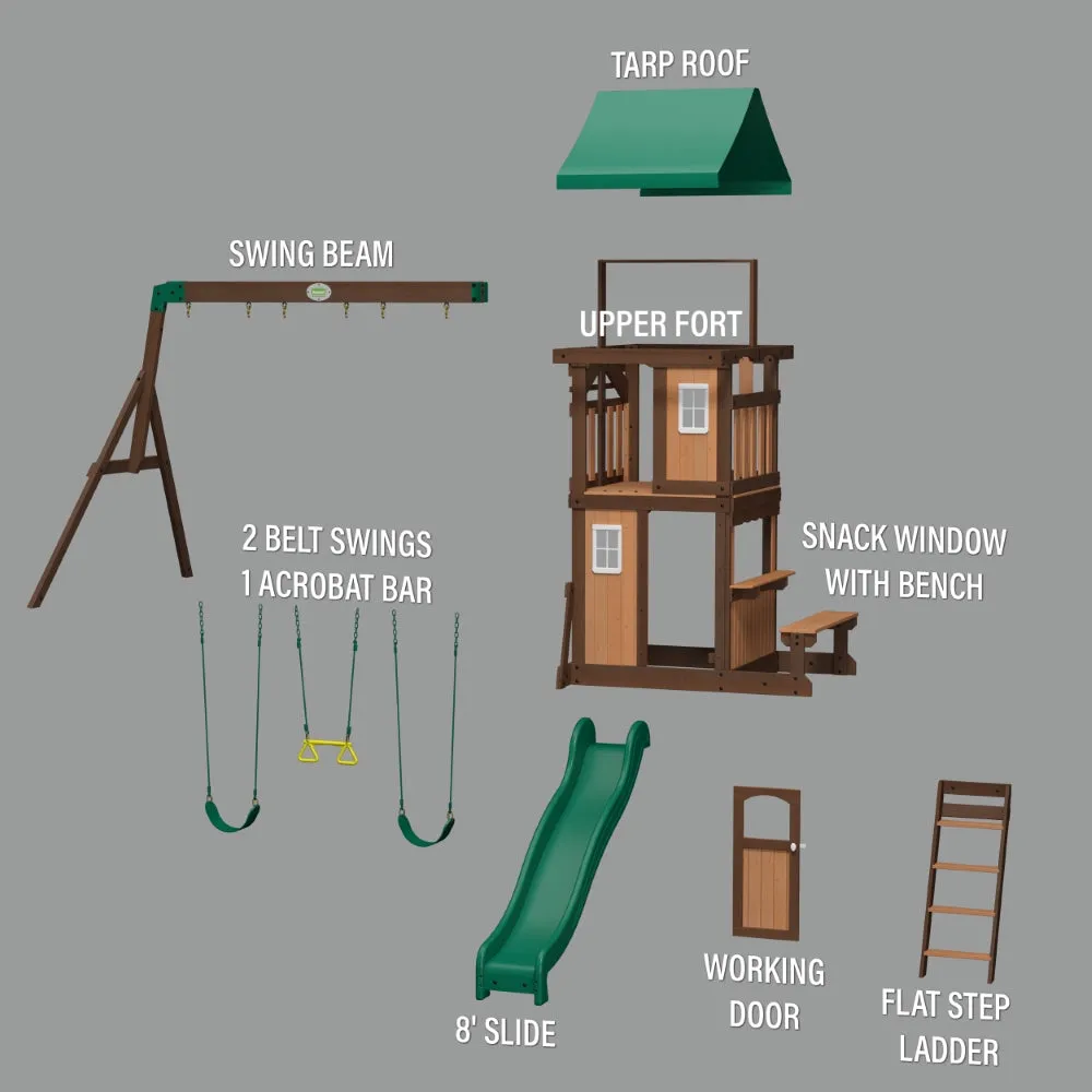 BYD Lakewood Play Tower with Swings and Slide