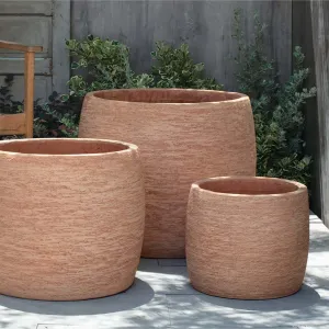 Campania International Denali Planter in Terra Cotta set of 3