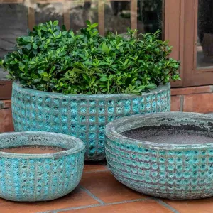 Campania International Escada Planter in Verdigris set of 3