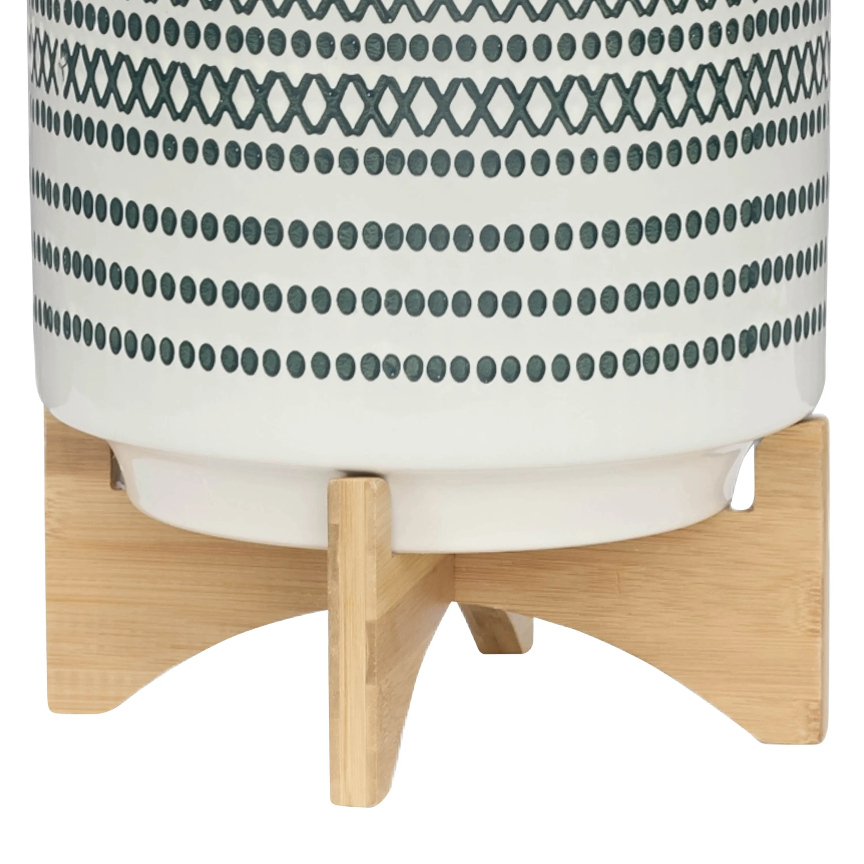 Ceramic 10" Planter on Stand with Dots - Blue