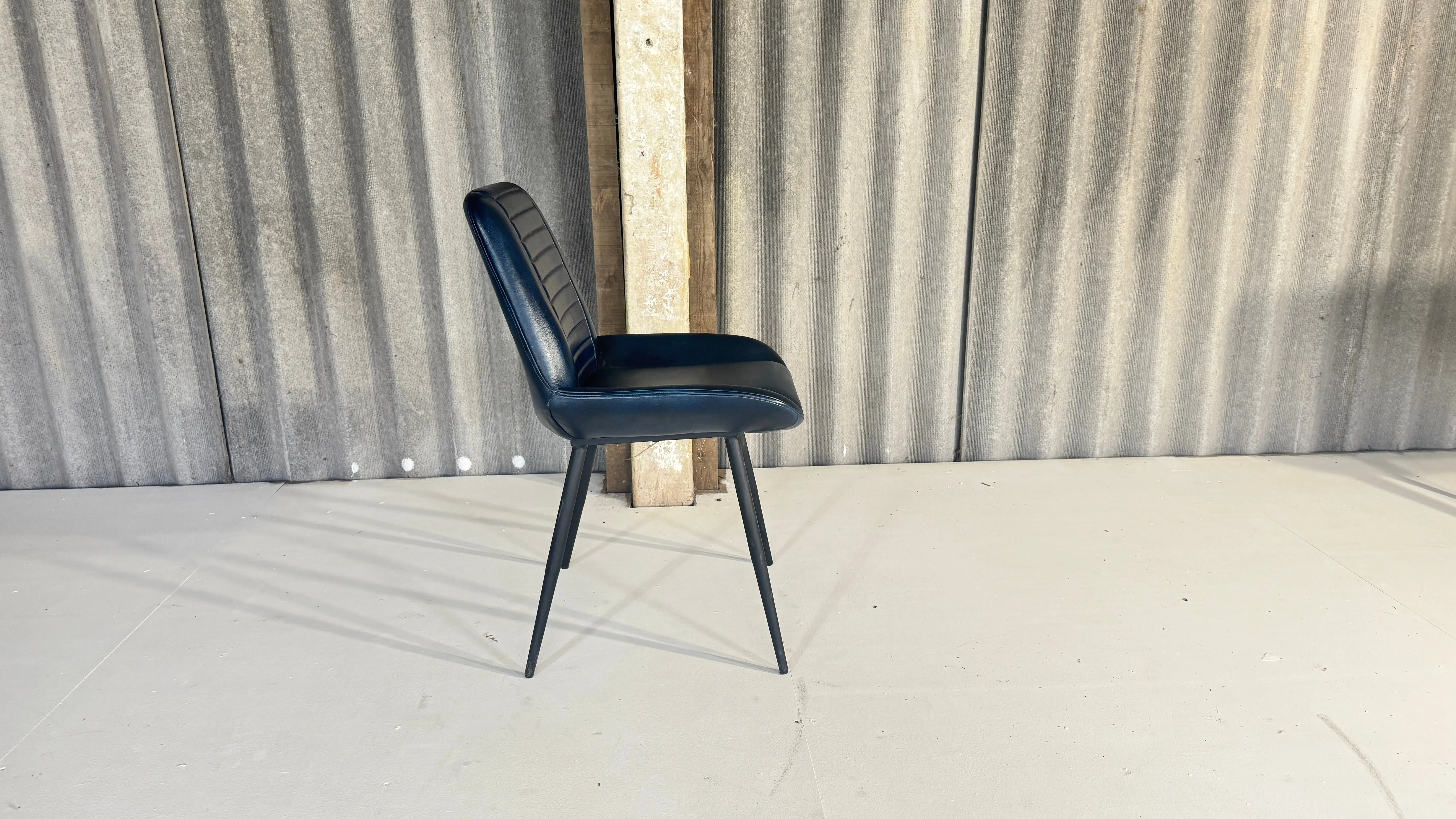 Dark Blue Buffalo Leather Chairs