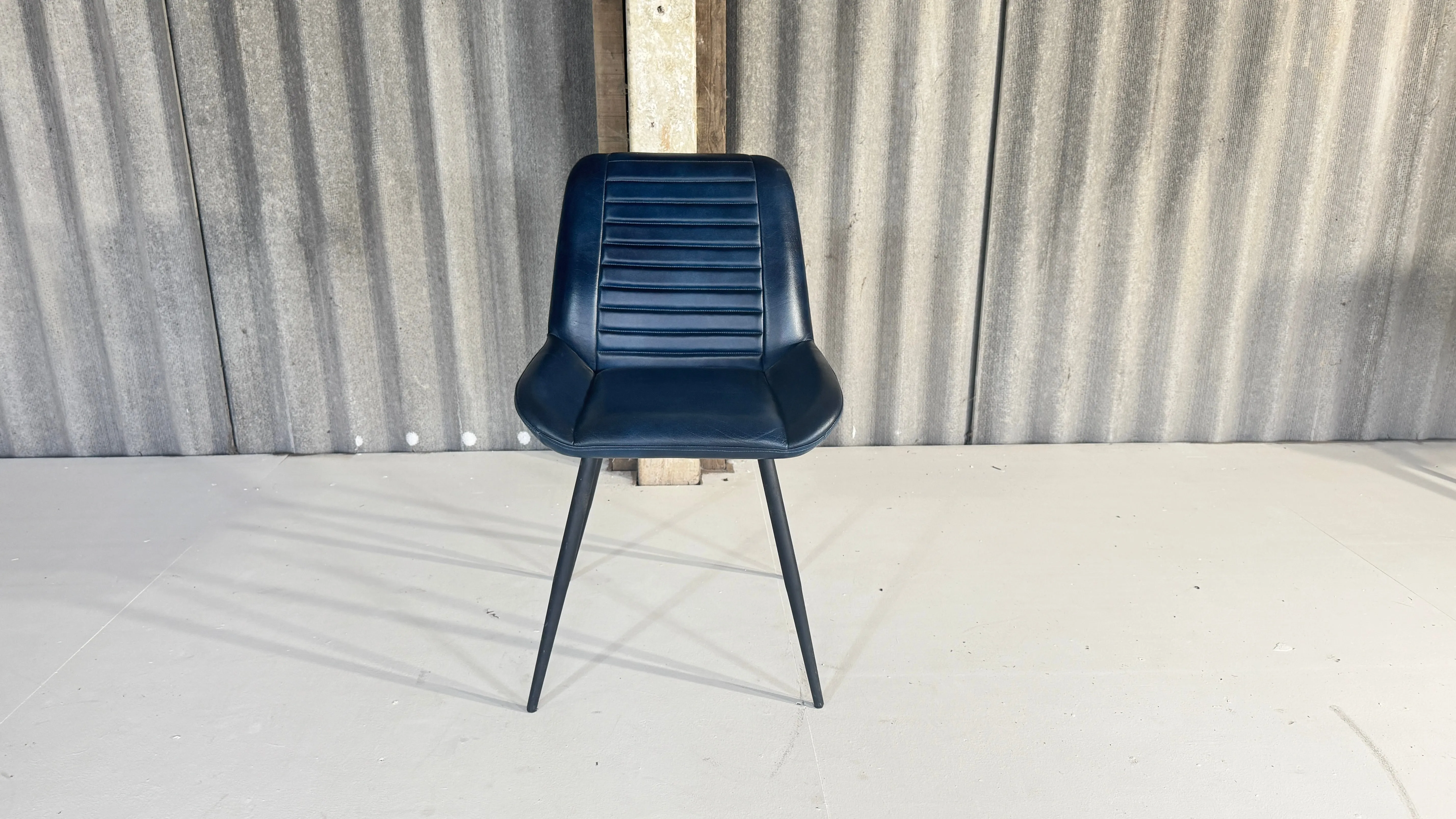Dark Blue Buffalo Leather Chairs