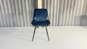 Dark Blue Buffalo Leather Chairs