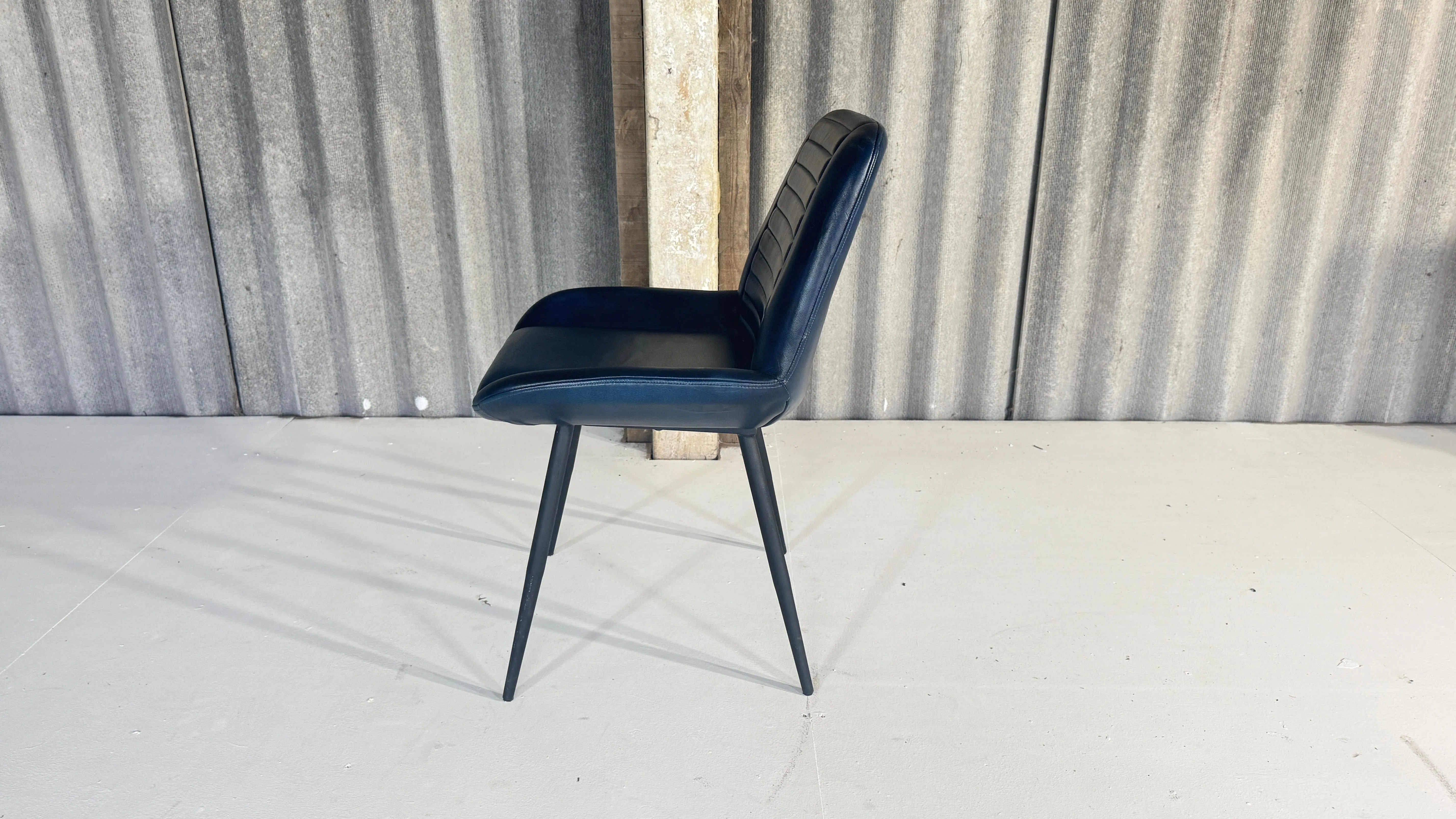 Dark Blue Buffalo Leather Chairs