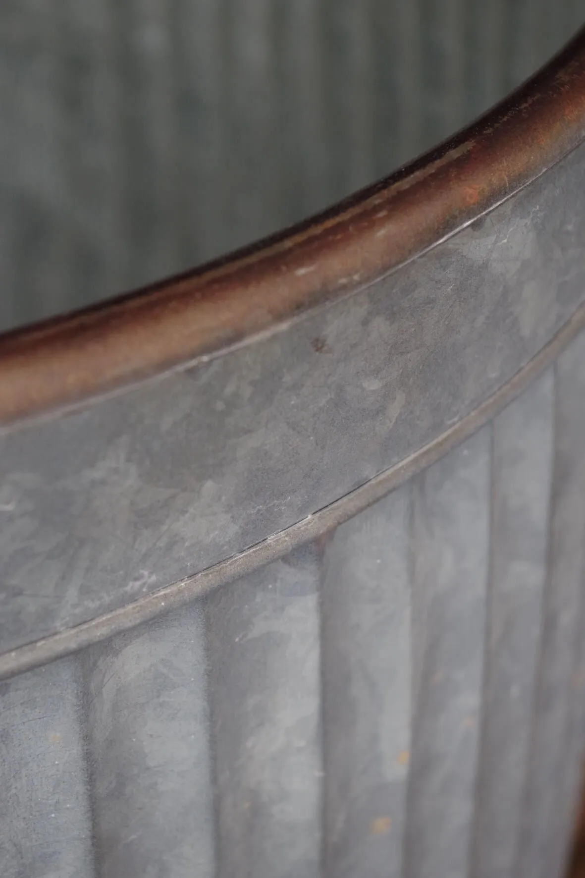 Galvanised Fluted Planter