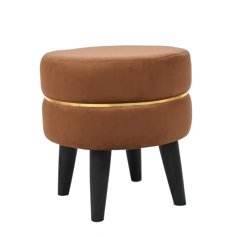 HOMEBUK Ottoman Pouffes for Sitting in Living Room Foam Upholder Footstool for Feet Rest Single Seater Bench Chair for Office Dressing Table Mudda for Bedroom (16 x 16 x 18) Inches, Coffee