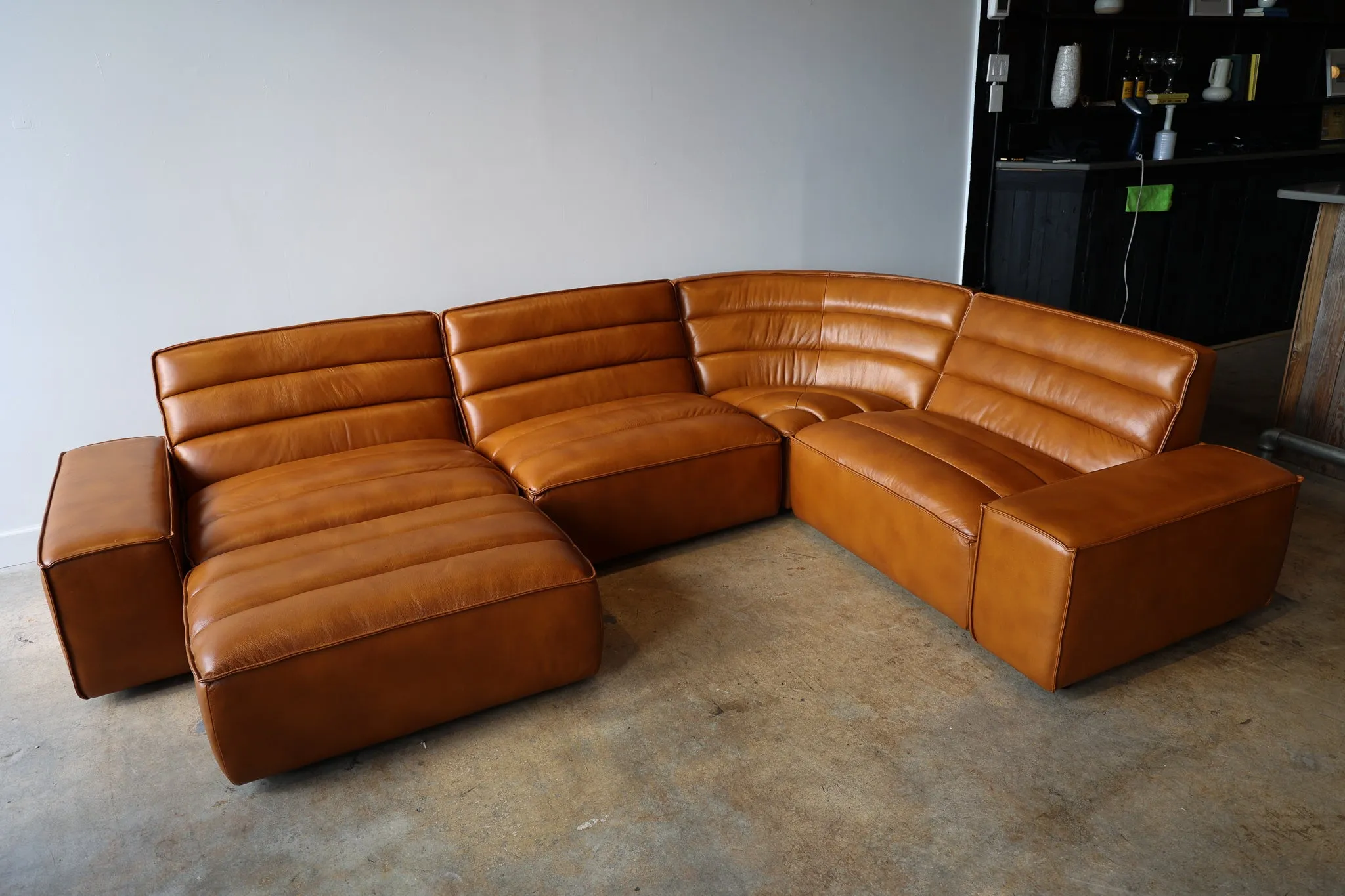 Jeff Leather Ottoman