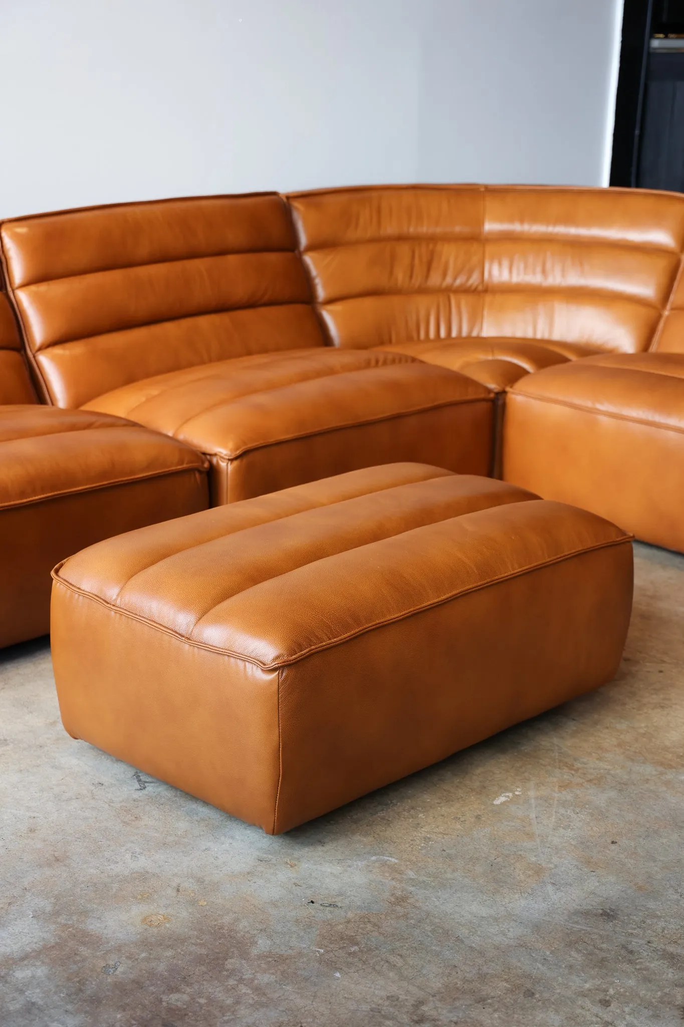 Jeff Leather Ottoman