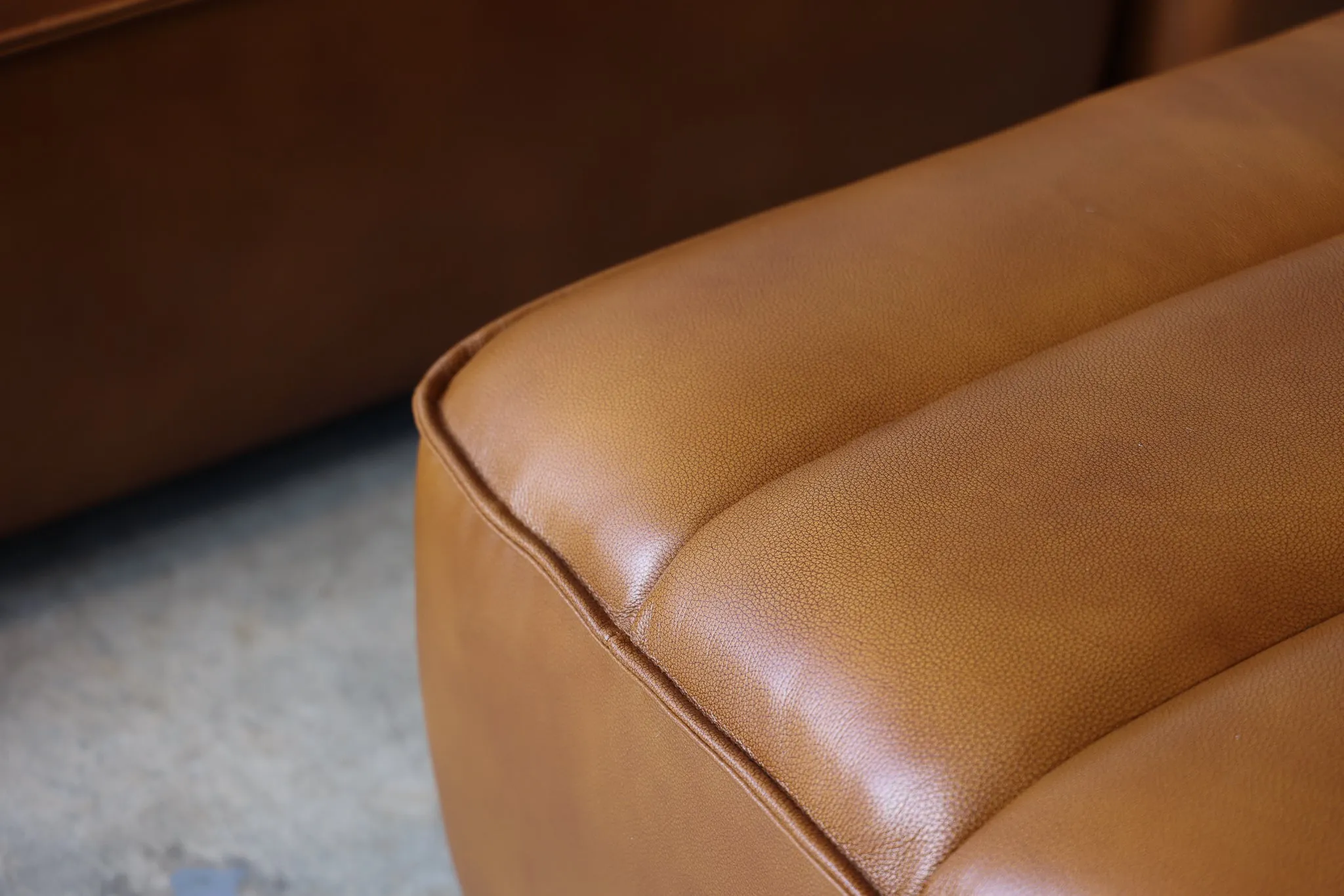 Jeff Leather Ottoman