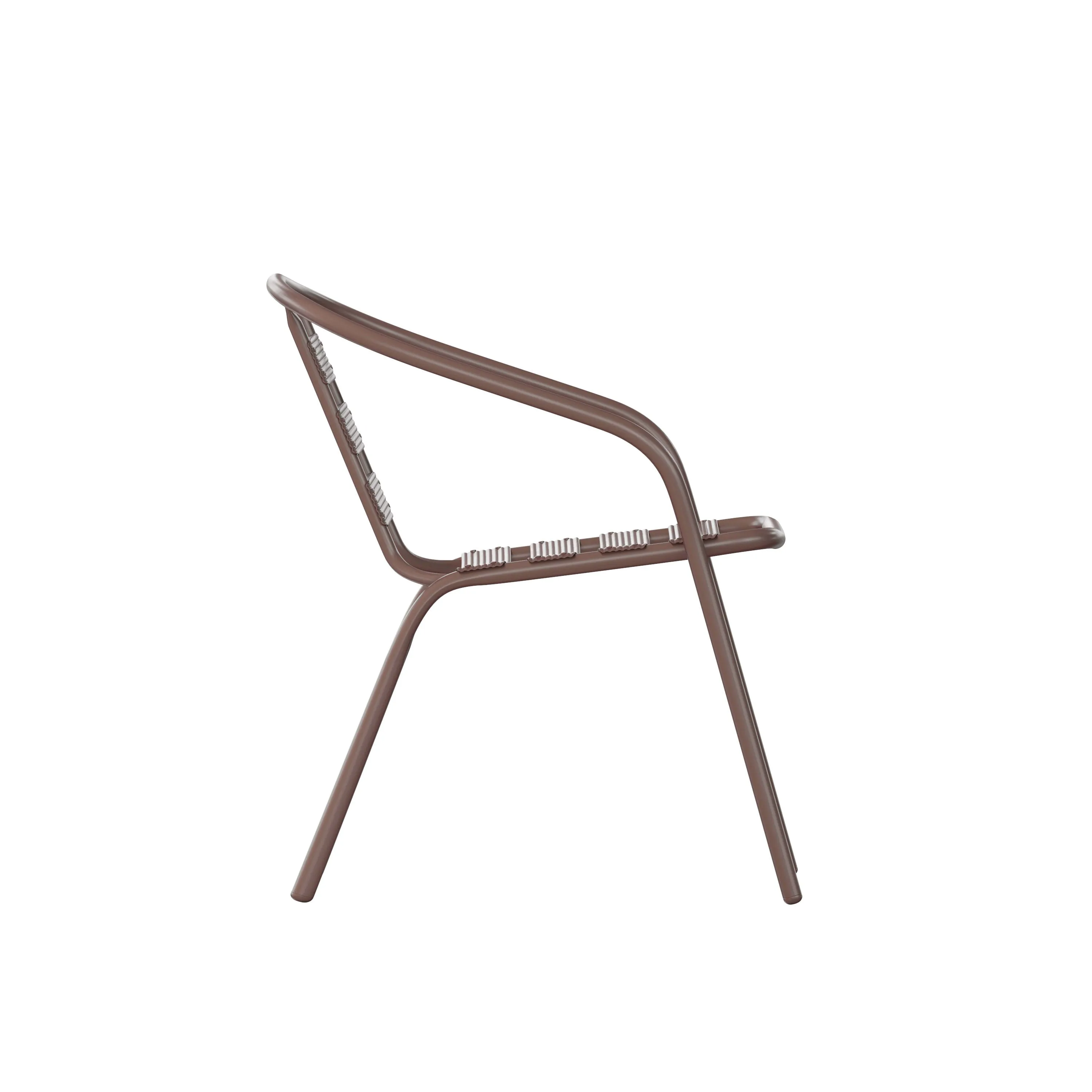 Lila Metal Restaurant Stack Chair with Aluminum Slats