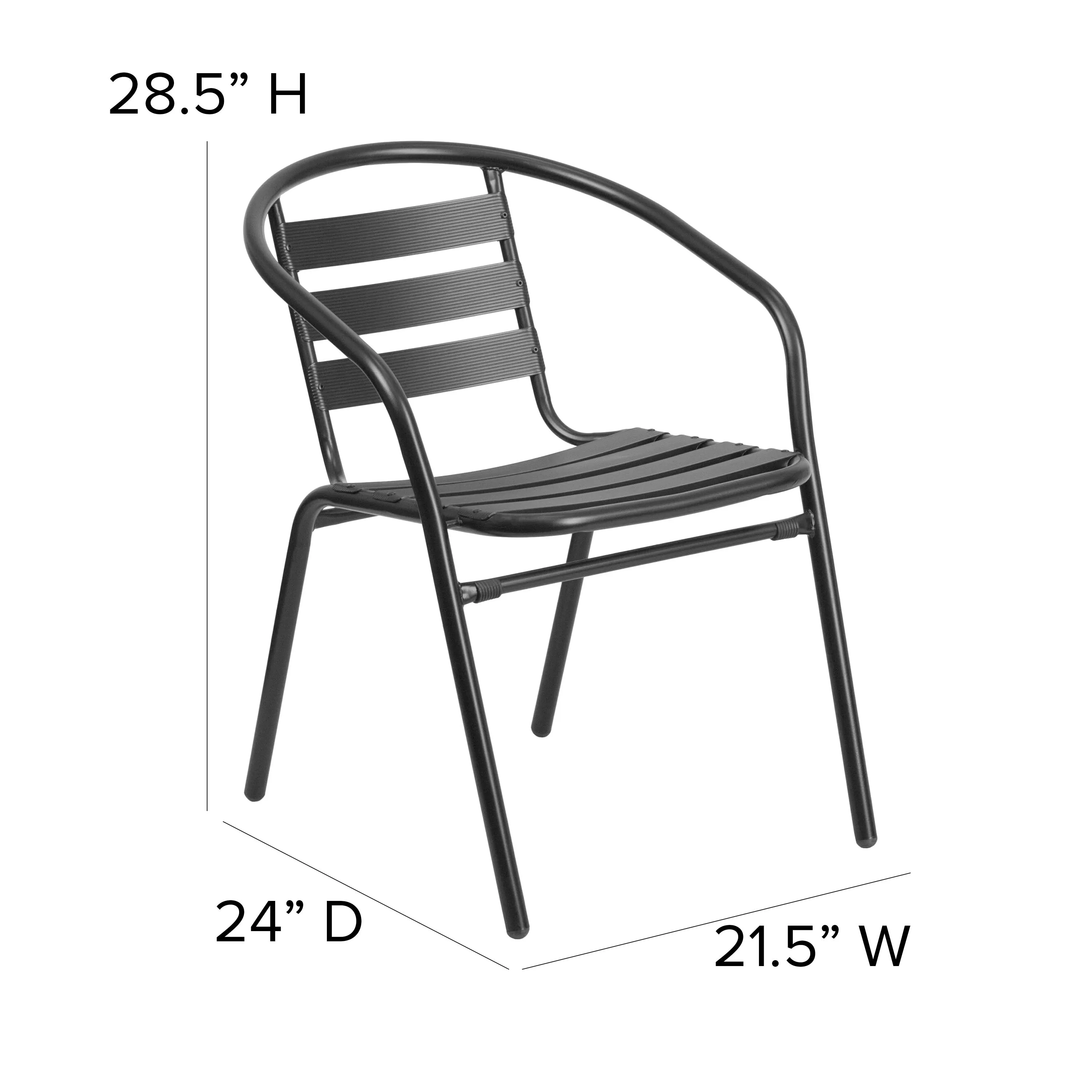Lila Metal Restaurant Stack Chair with Aluminum Slats