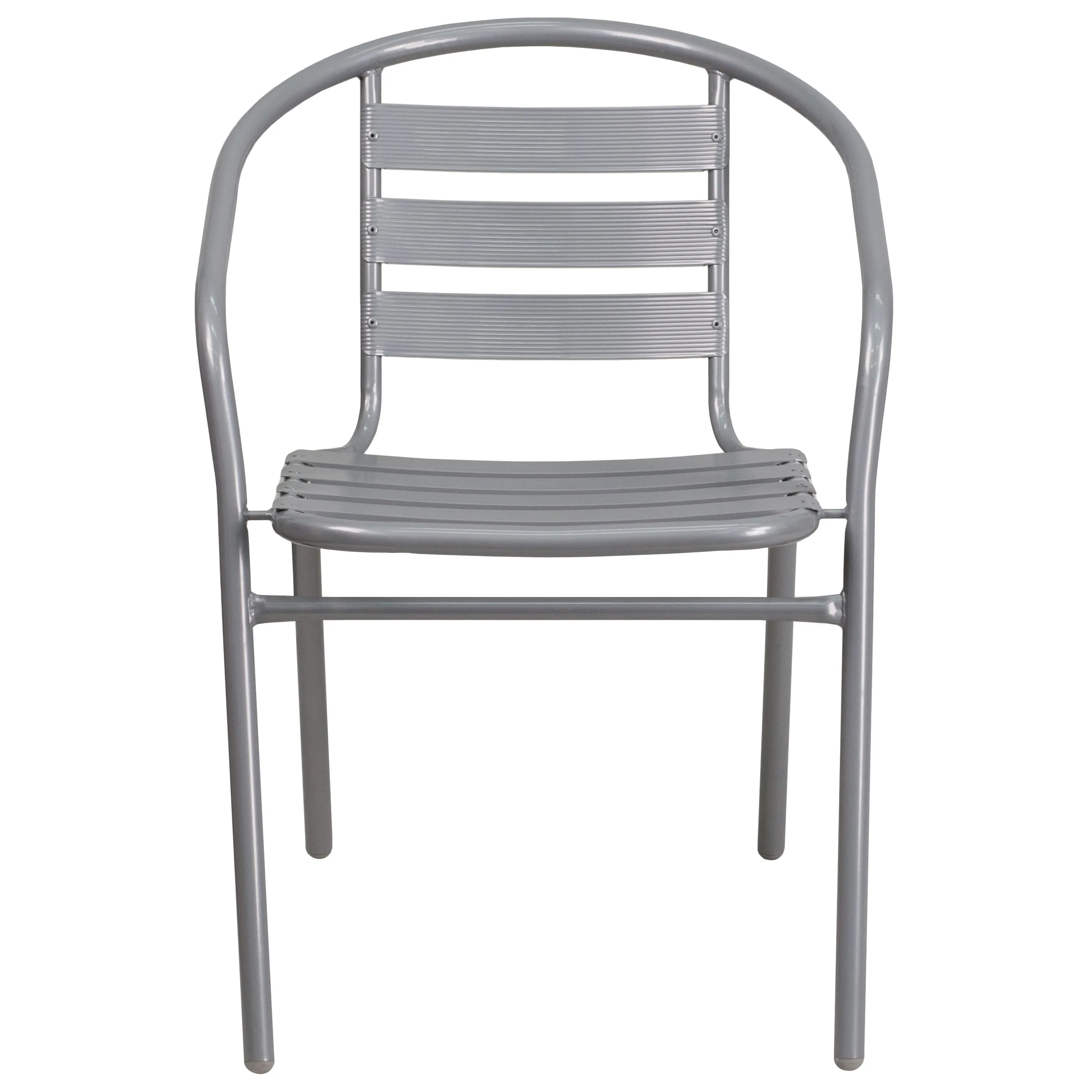 Lila Metal Restaurant Stack Chair with Aluminum Slats