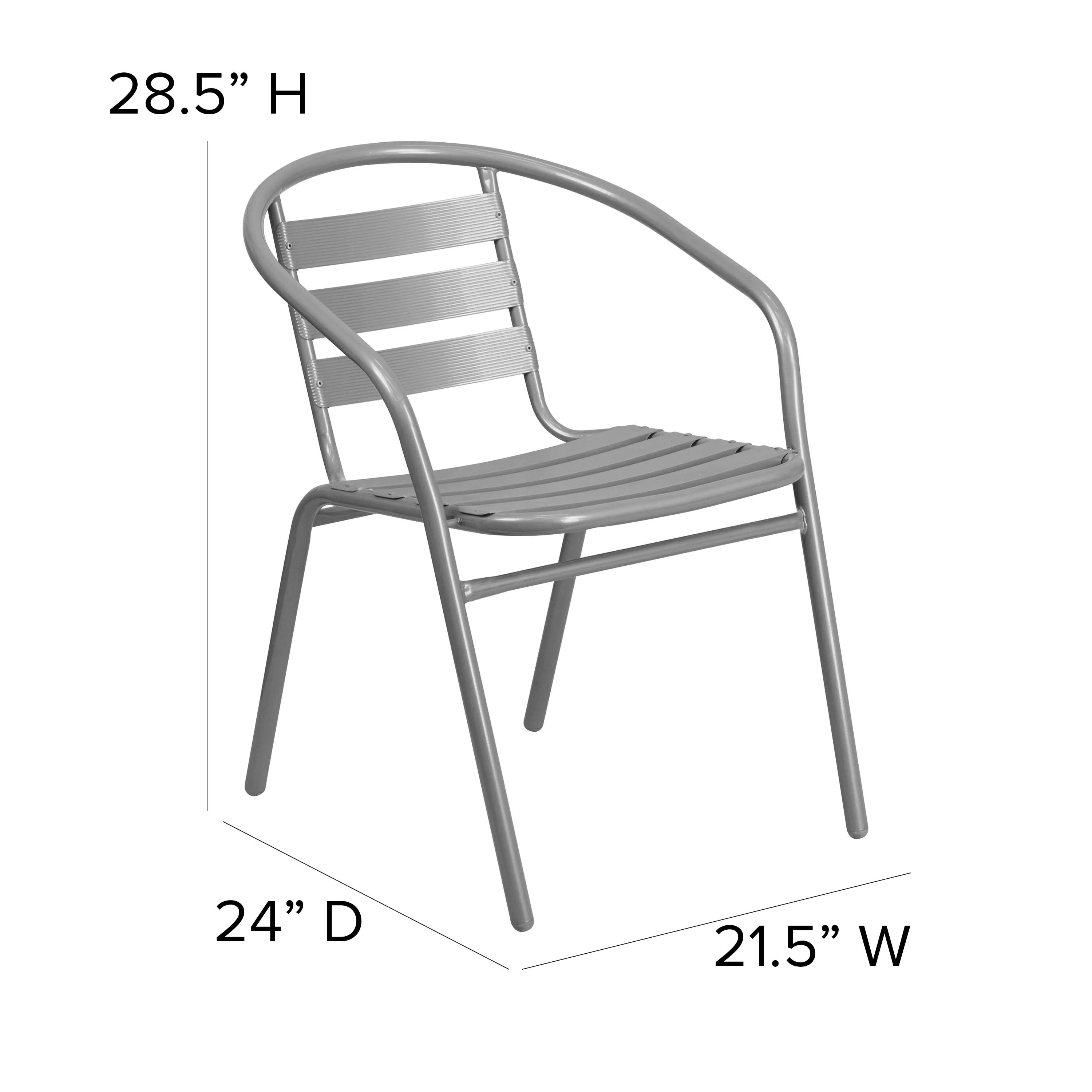 Lila Metal Restaurant Stack Chair with Aluminum Slats