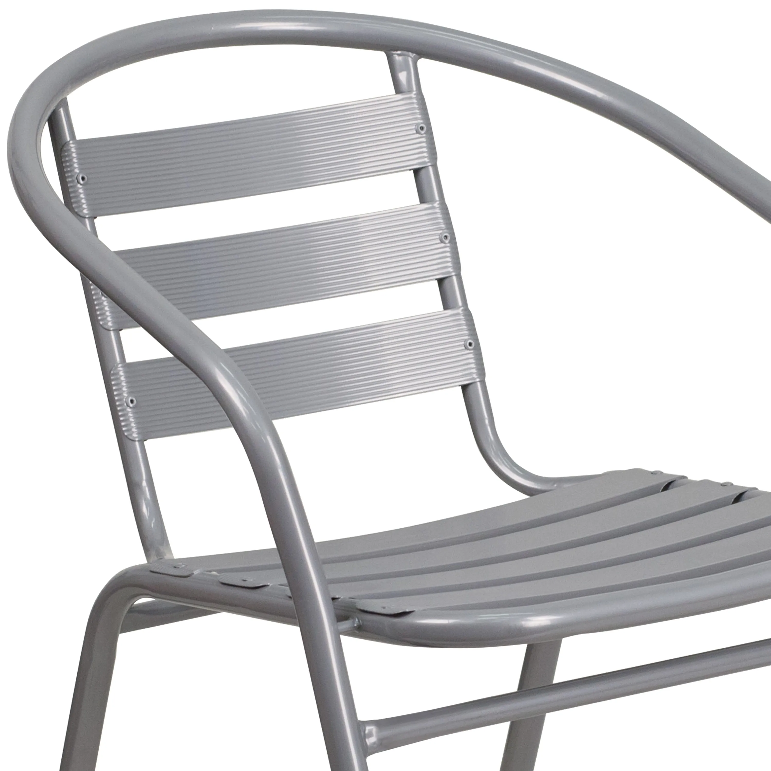Lila Metal Restaurant Stack Chair with Aluminum Slats