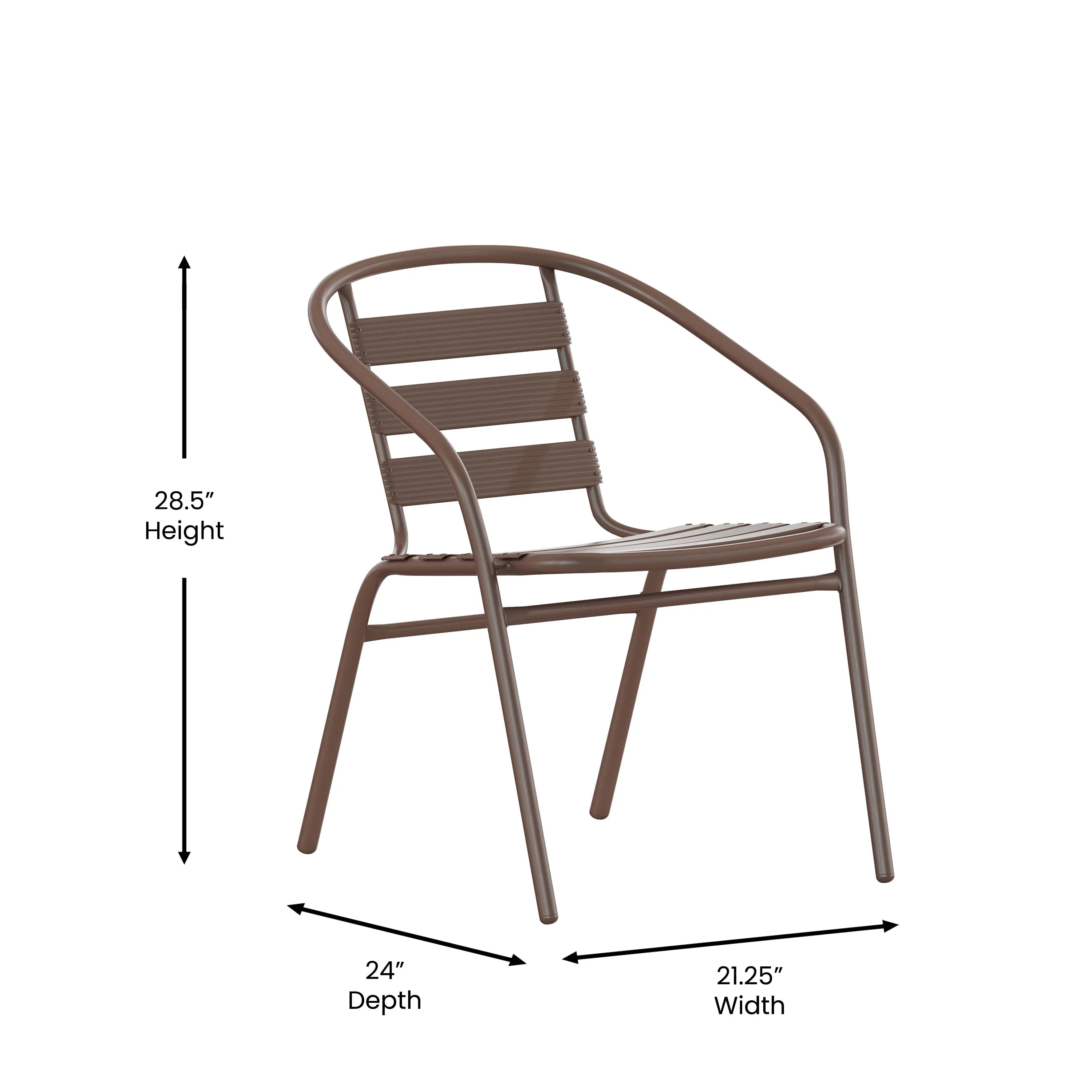 Lila Metal Restaurant Stack Chair with Aluminum Slats