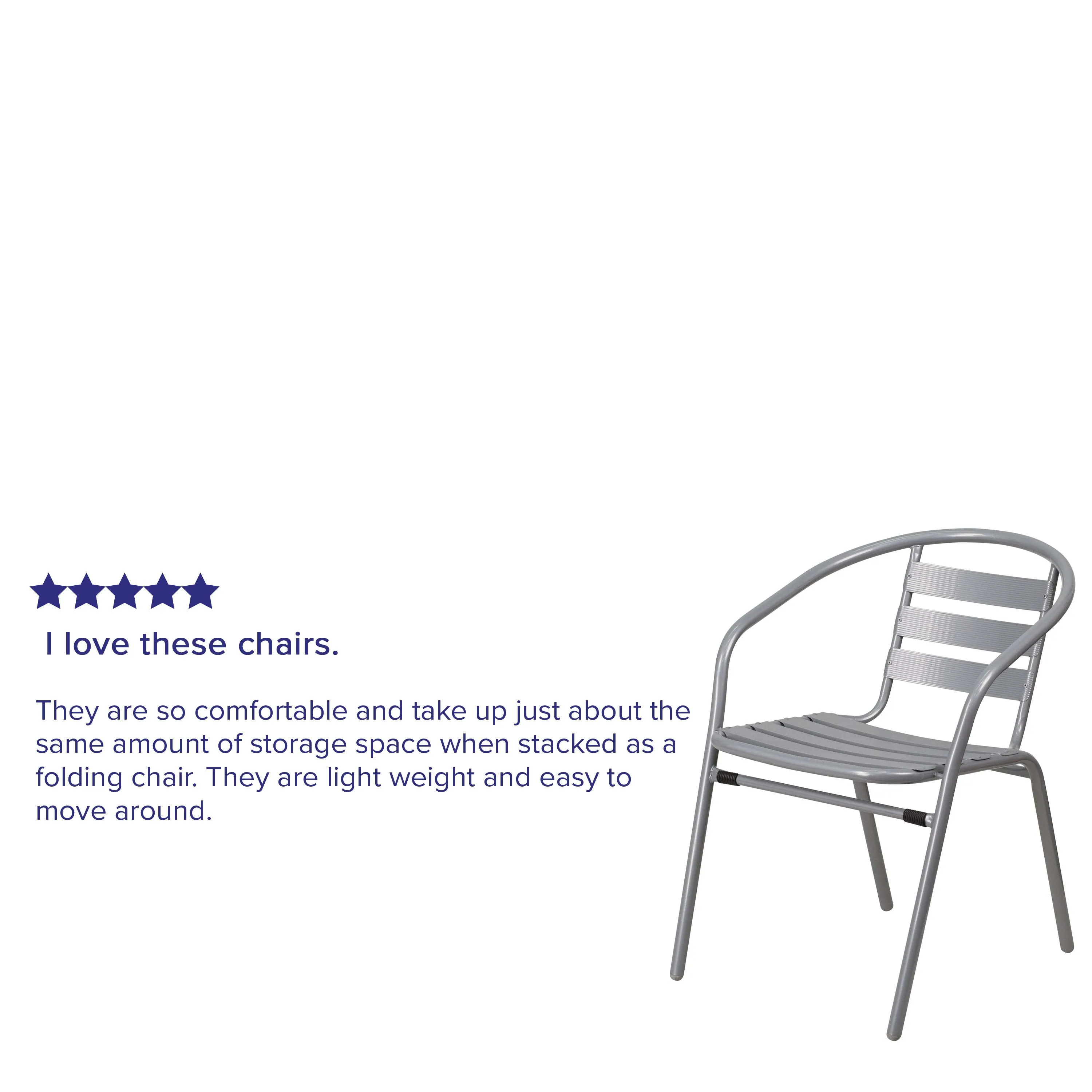 Lila Metal Restaurant Stack Chair with Aluminum Slats