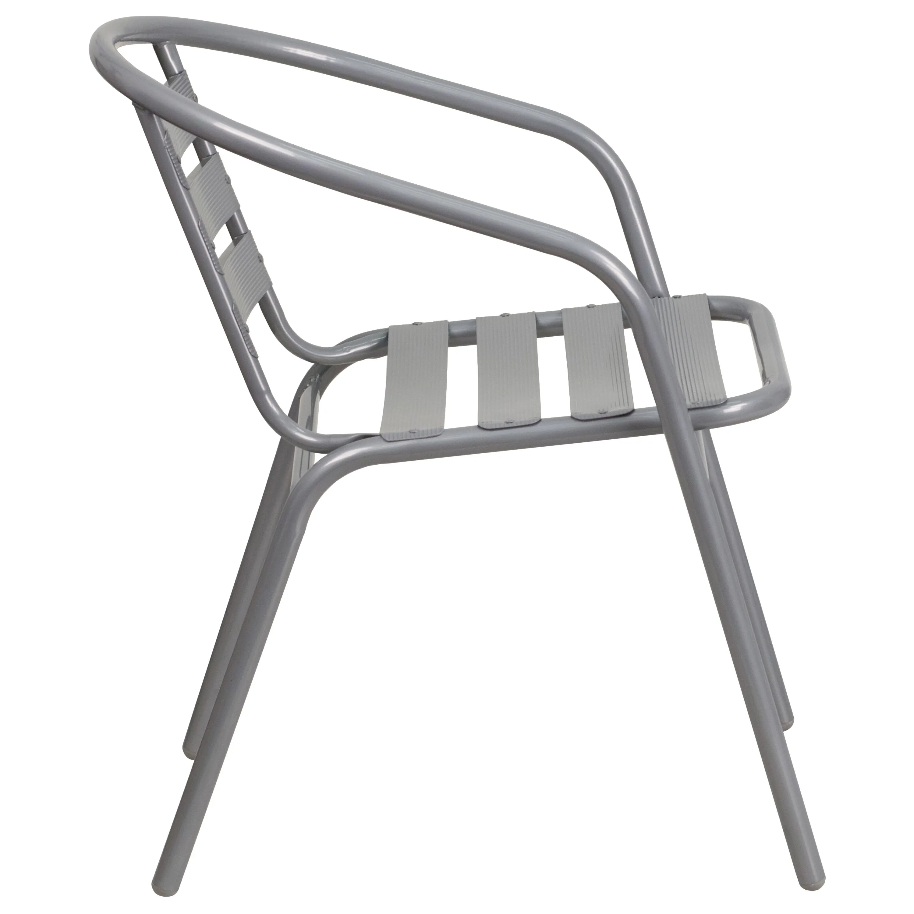 Lila Metal Restaurant Stack Chair with Aluminum Slats