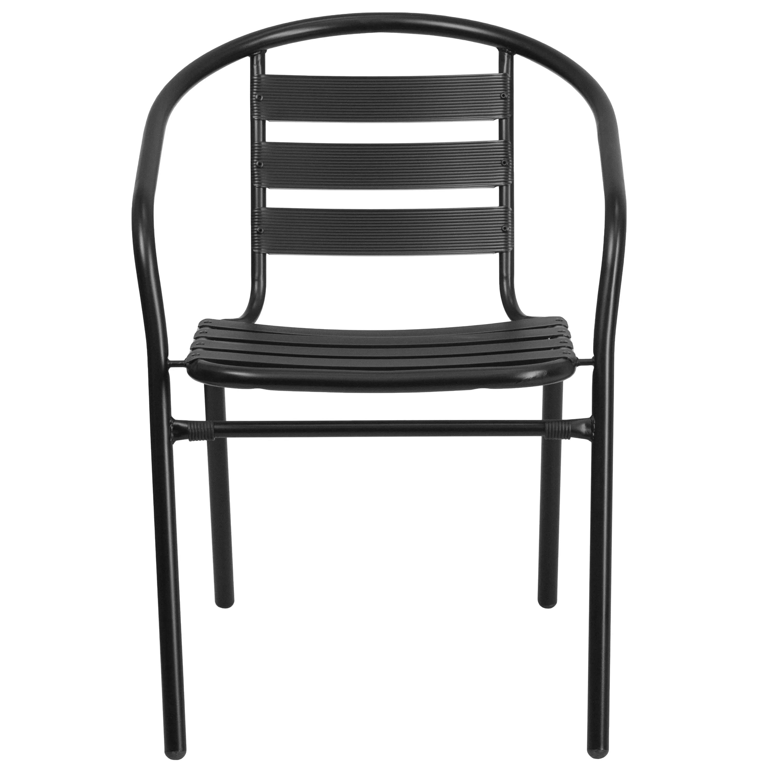 Lila Metal Restaurant Stack Chair with Aluminum Slats