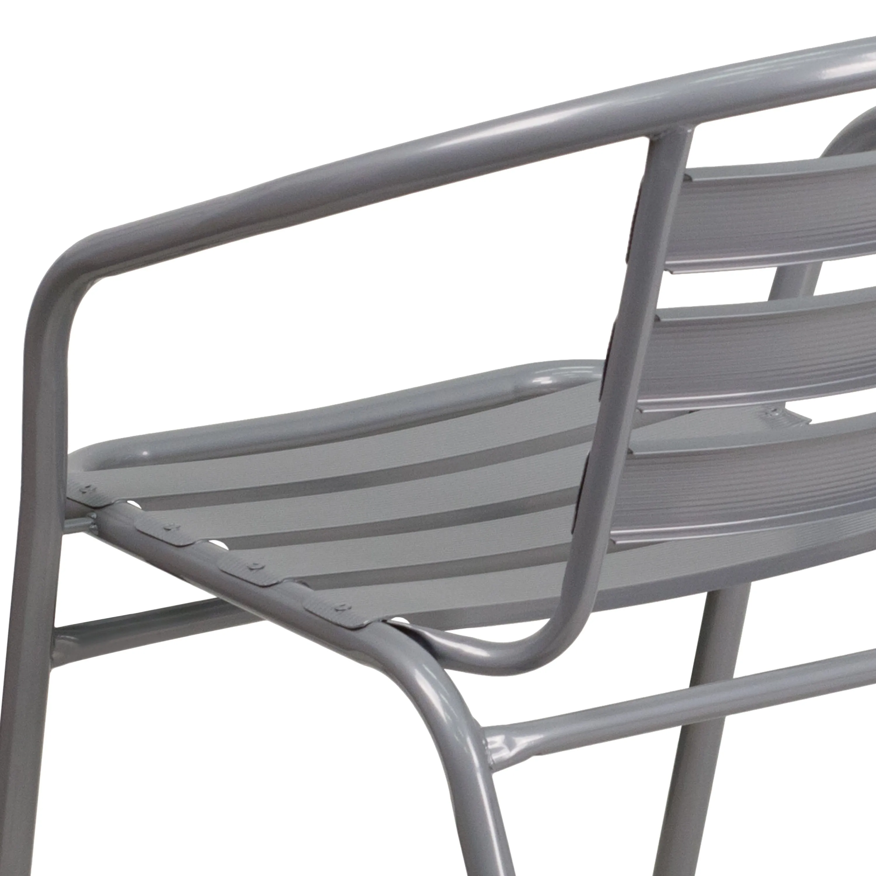 Lila Metal Restaurant Stack Chair with Aluminum Slats
