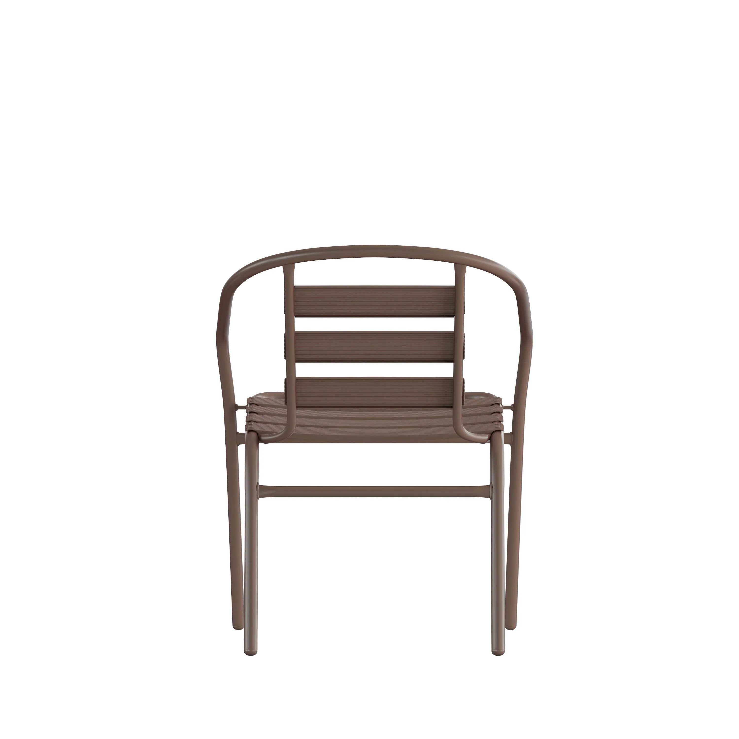 Lila Metal Restaurant Stack Chair with Aluminum Slats